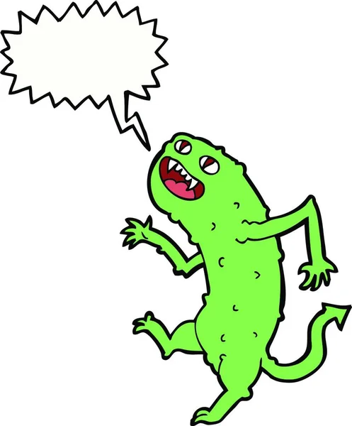 Cartoon Monster Met Spraakbel — Stockvector