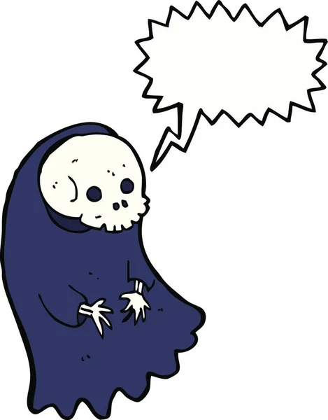 Tecknad Spöklik Ghoul Med Tal Bubbla — Stock vektor