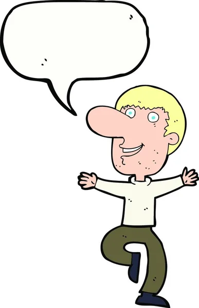 卡通片快乐男人与言语泡沫 — 图库矢量图片