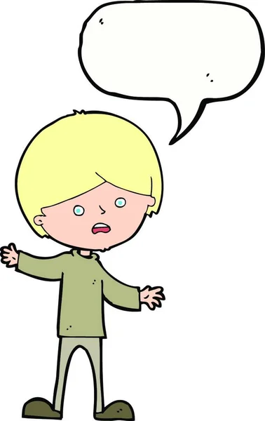 Desen Animat Băiat Nefericit Balon Vorbire — Vector de stoc