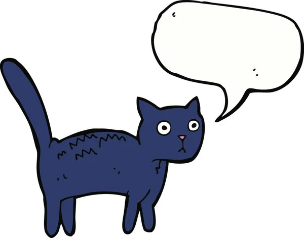 Kreskówki Przestraszony Kot Bańki Mowy — Wektor stockowy