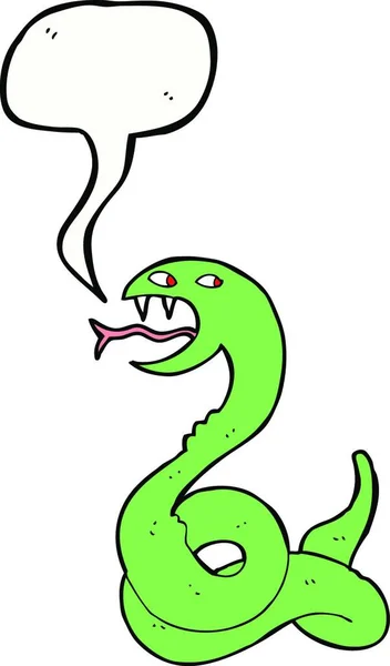 Kreslený Syčící Had Bublinou Řeči — Stockový vektor