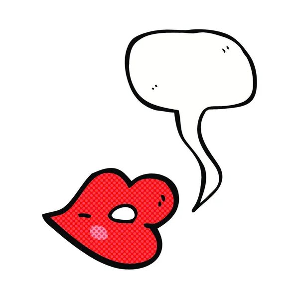 Lèvres Dessin Animé Avec Bulle Parole — Image vectorielle