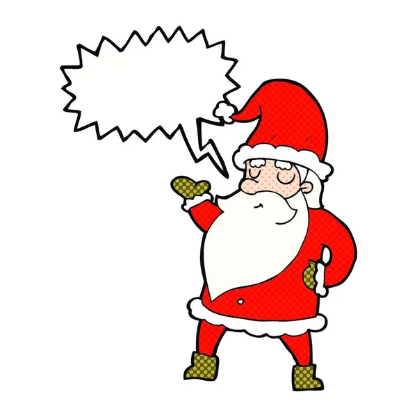 Dessin Animé Santa Claus Avec Bulle Parole — Image vectorielle