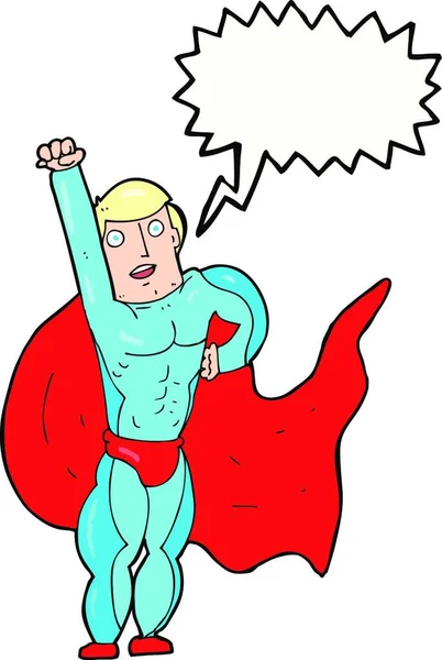 Superhéros Dessin Animé Avec Bulle Parole — Image vectorielle