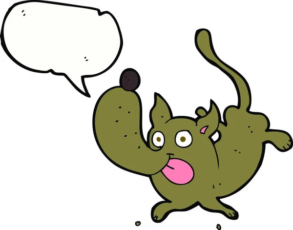 Мультяшний Смішний Собака Мовною Бульбашкою — стоковий вектор