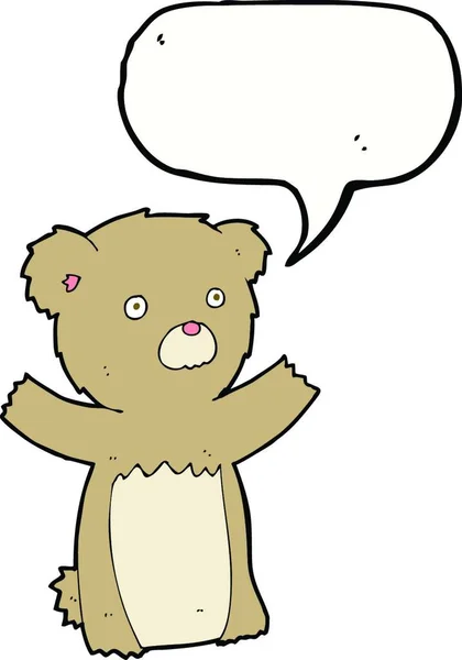 Καρτούν Αρκουδάκι Φούσκα Ομιλία — Διανυσματικό Αρχείο