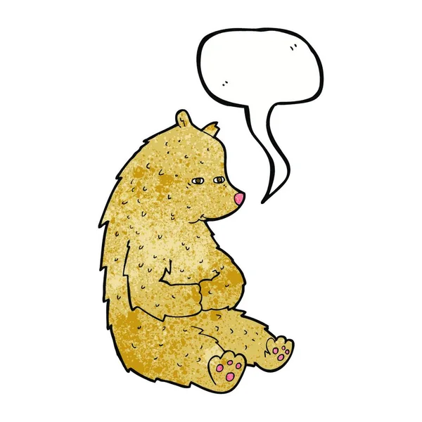 Милый Мультяшный Медведь Пузырьком Речи — стоковый вектор