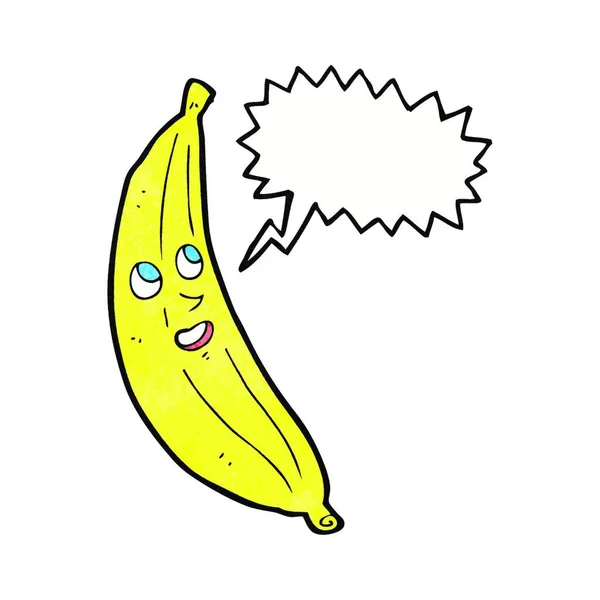 Καρτούν Ευτυχισμένη Μπανάνα Φούσκα Ομιλία — Διανυσματικό Αρχείο