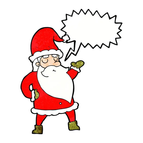 Dessin Animé Santa Claus Avec Bulle Parole — Image vectorielle