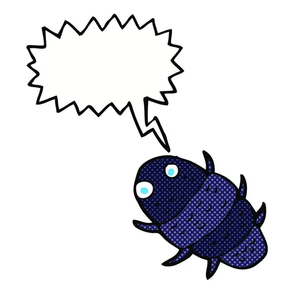 Cartoon Bug Met Spraakbel — Stockvector