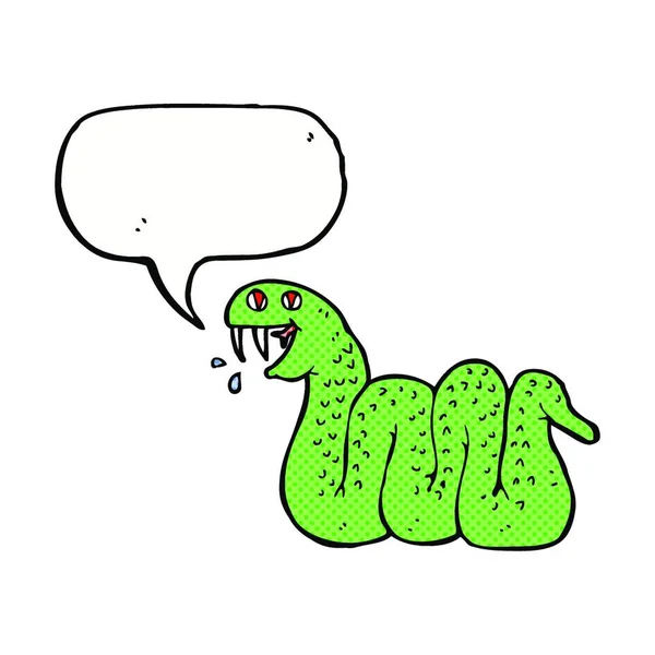Мультяшная Змея Пузырьком Речи — стоковый вектор