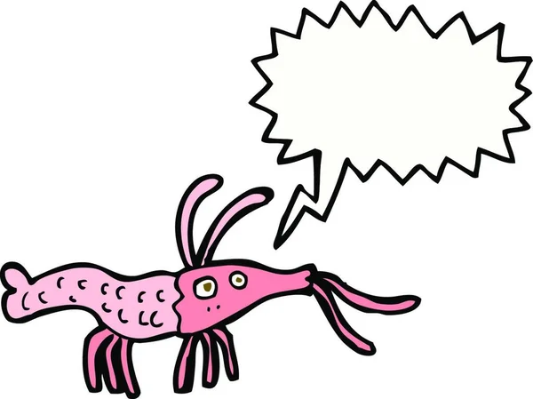 Crevettes Dessin Animé Avec Bulle Discours — Image vectorielle