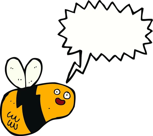 Cartoon Bee Speech Bubble — Stock Vector