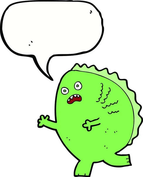 Cartoon Monster Speech Bubble — Stock Vector