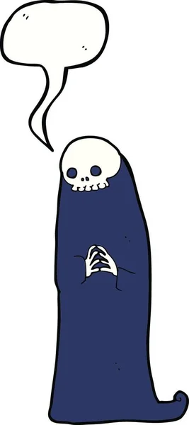 Cartoon Halloween Ghoul Met Spraak Zeepbel — Stockvector