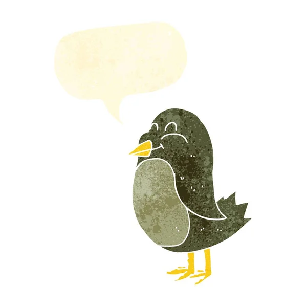 Oiseau Dessin Animé Avec Bulle Parole — Image vectorielle
