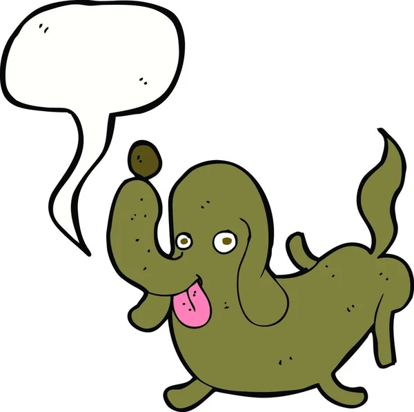 Σκύλος Cartoon Κολλήσει Έξω Γλώσσα Συννεφάκι Λόγου — Διανυσματικό Αρχείο