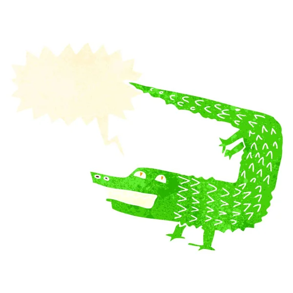 Cartoon Krokodil Met Spraakbel — Stockvector