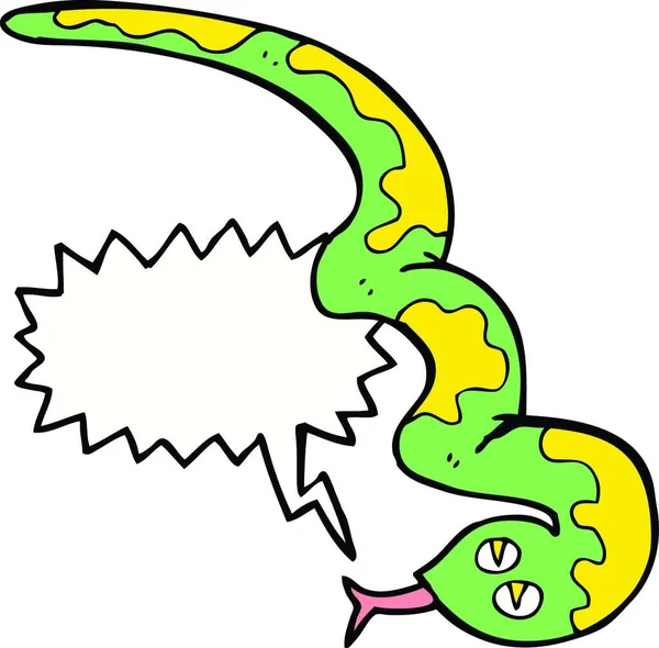 Cartoon Hissing Snake Speech Bubble — Stock Vector