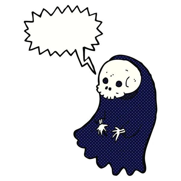 Karikatura Strašidelný Ghoul Bublinou Řeči — Stockový vektor