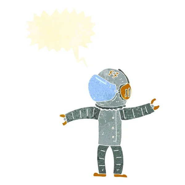 Cartoon Astronaut Mit Sprechblase — Stockvektor