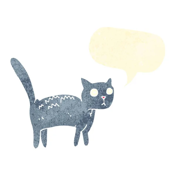 Chat Effrayé Bande Dessinée Avec Bulle Parole — Image vectorielle