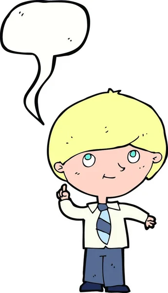 Καρτούν Αγόρι Την Ιδέα Φούσκα Ομιλία — Διανυσματικό Αρχείο