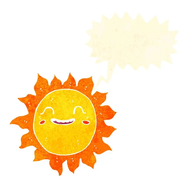 Мультфильм Счастливое Солнце Пузырьком Речи — стоковый вектор