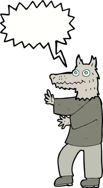 Kreskówka Śmieszne Wilkołak Bańki Mowy — Wektor stockowy