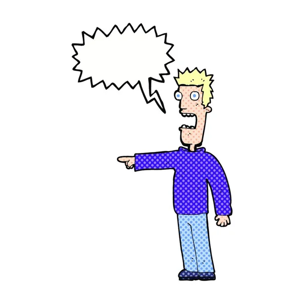 Cartoon Bang Man Met Spraakzeepbel — Stockvector