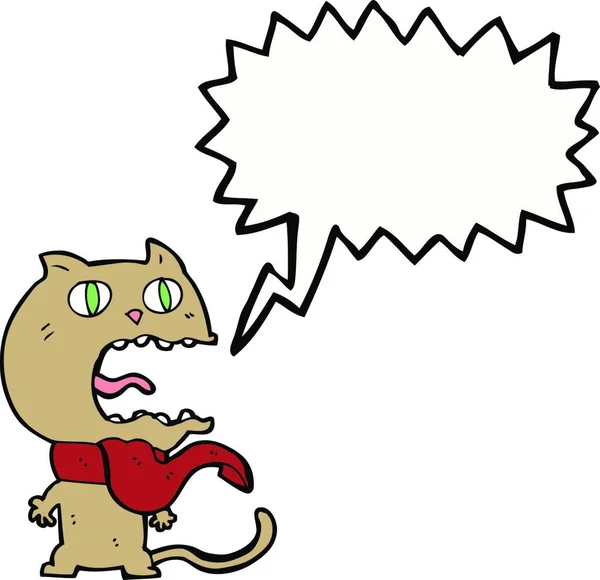 Cartoon Bang Kat Met Spraakbel — Stockvector