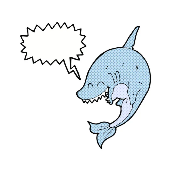 Καρχαρίας Κινουμένων Σχεδίων Φούσκα Ομιλία — Διανυσματικό Αρχείο