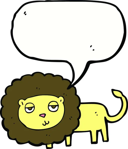 Cartoon Lion Speech Bubble — Stock Vector