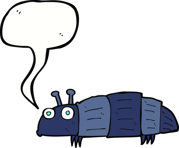 Bug Dessin Animé Avec Bulle Parole — Image vectorielle