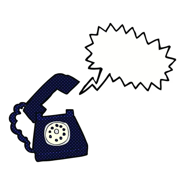 Tecknad Ringande Telefon Med Pratbubbla — Stock vektor
