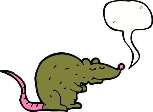 Rat Dessin Animé Avec Bulle Parole — Image vectorielle