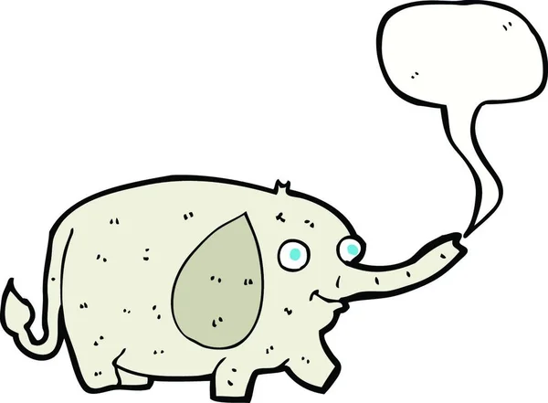 Cartoon Grappig Olifantje Met Spraakzeepbel — Stockvector