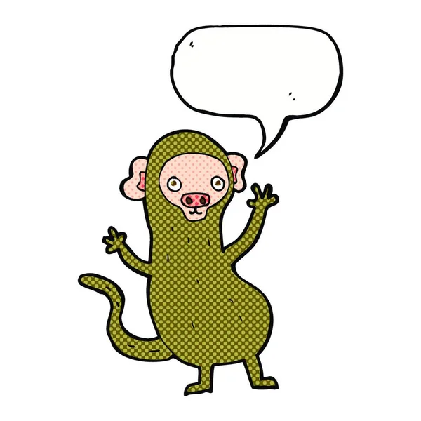 Macaco Dos Desenhos Animados Com Bolha Fala —  Vetores de Stock