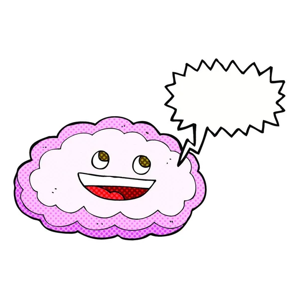 Nube Decorativa Dibujos Animados Con Burbuja Habla — Vector de stock