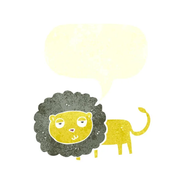 Lion Dessin Animé Avec Bulle Parole — Image vectorielle