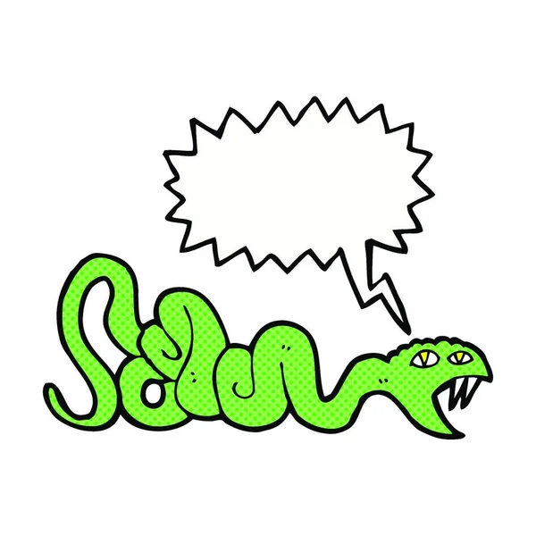 スピーチ バブルの漫画のヘビ — ストックベクタ