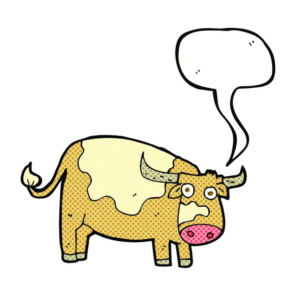 Cartoon Cow Speech Bubble — Stock Vector