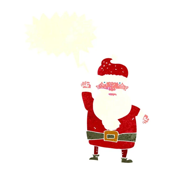 Dibujos Animados Enojado Santa Claus Con Burbuja Habla — Vector de stock