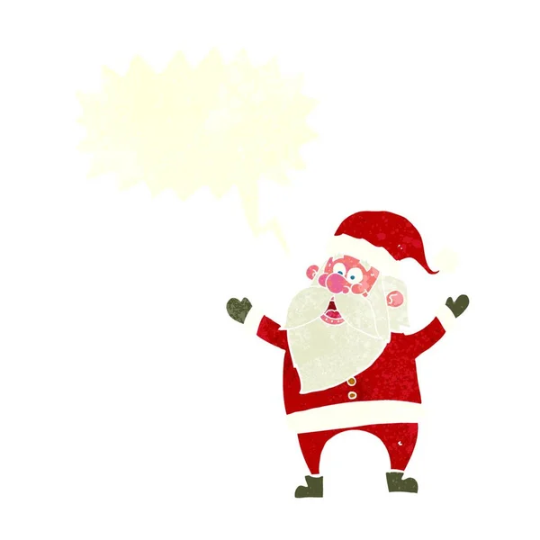 Dibujos Animados Santa Claus Con Burbuja Habla — Vector de stock