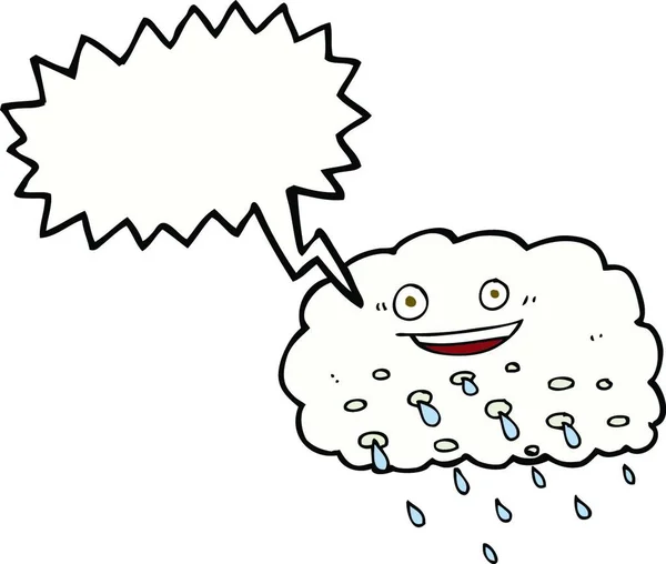 Nube Lluvia Dibujos Animados Con Burbuja Habla — Archivo Imágenes Vectoriales