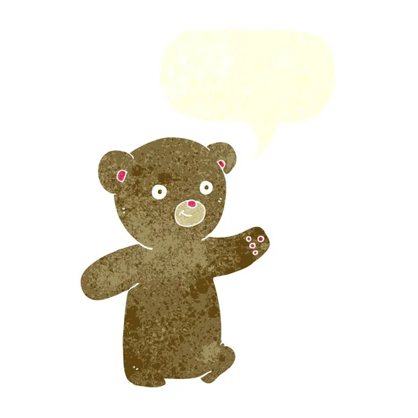 Urso Pelúcia Desenhos Animados Com Bolha Fala —  Vetores de Stock