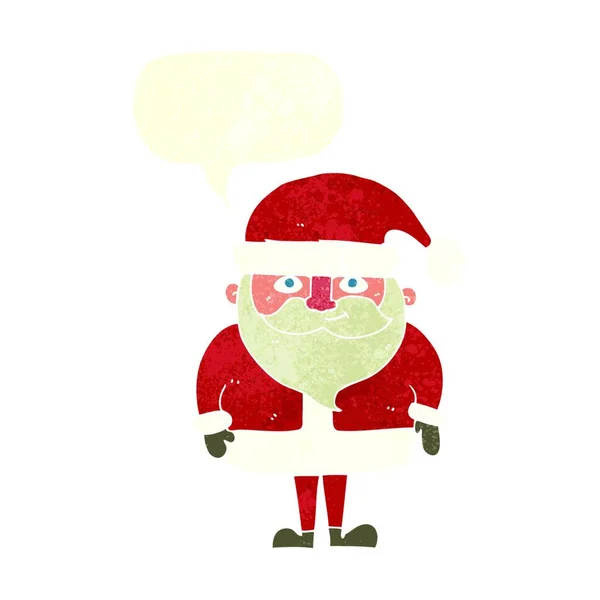 Kreslený Šťastný Santa Claus Bublinou Řeči — Stockový vektor
