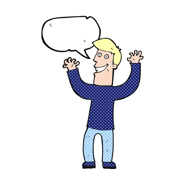 Desenho Animado Homem Com Bolha Fala —  Vetores de Stock