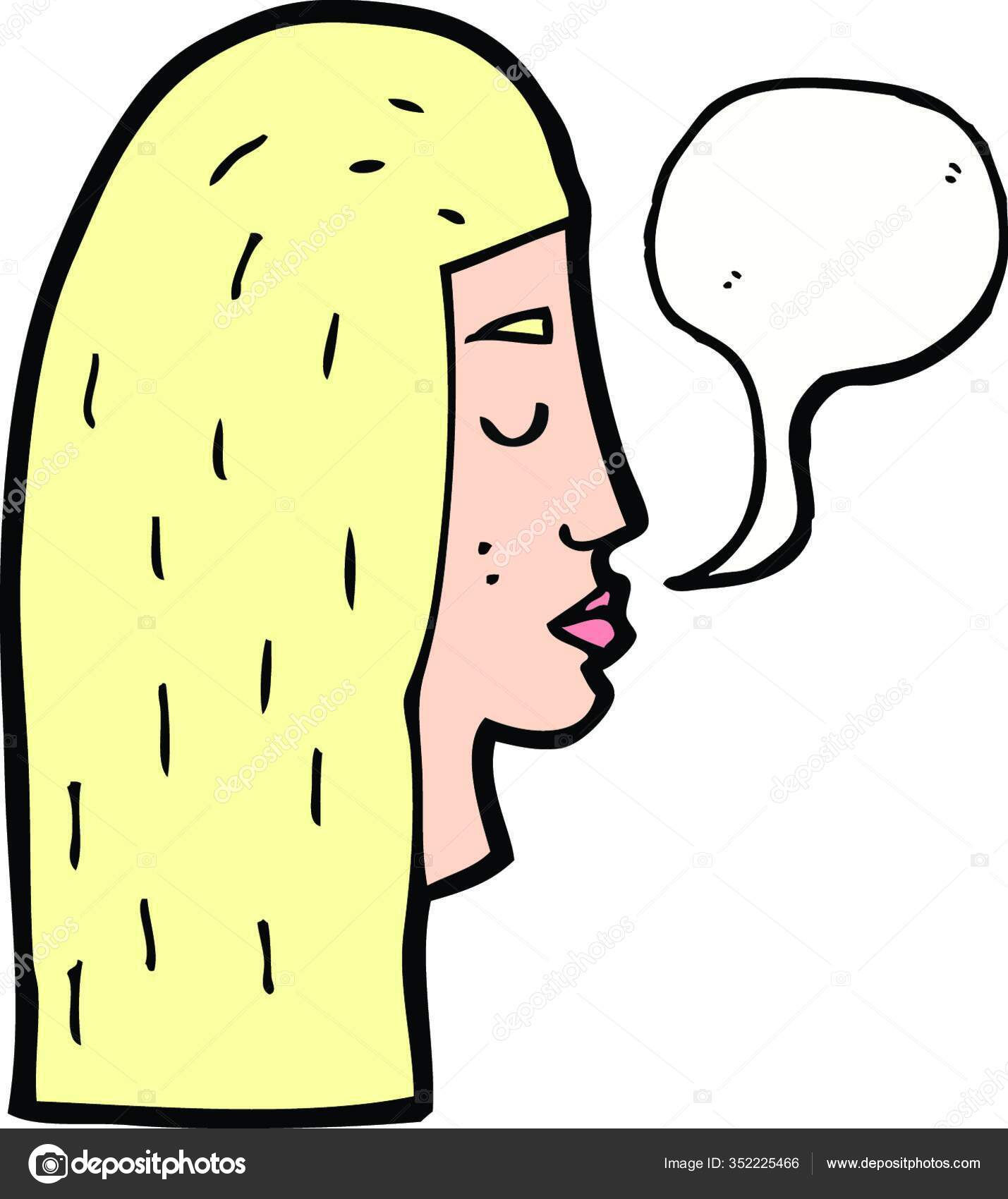 Ícone de perfil de emoção triste feminino, rosto de retrato de desenhos  animados de mulher imagem vetorial de mast3r© 165884788